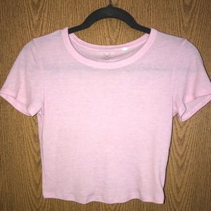 PacSun Basics Pink Crop Top T-Shirt EUC